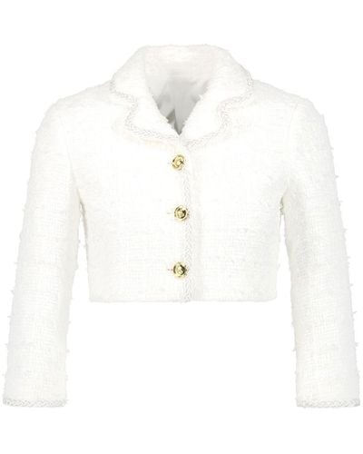 Giambattista Valli Cropped Tweed Jacket - White