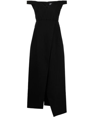 Solace London Robe en crêpe Karter à coupe mi-longue - Noir