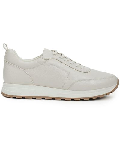 12 STOREEZ Panelled Leather Low-top Trainers - White