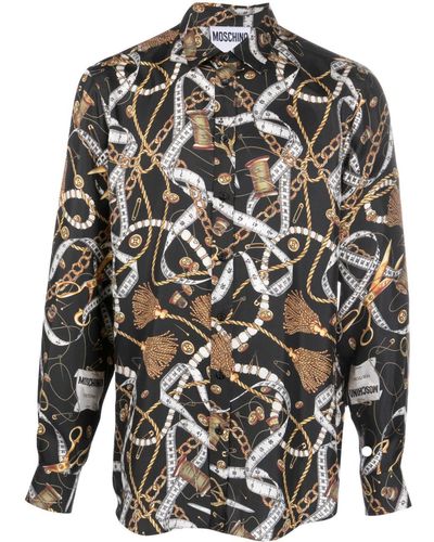 Moschino Overhemd Met Kettingprint - Grijs