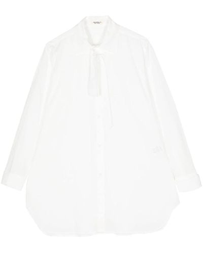 Yohji Yamamoto Pussy-bow Cotton Shirt - White