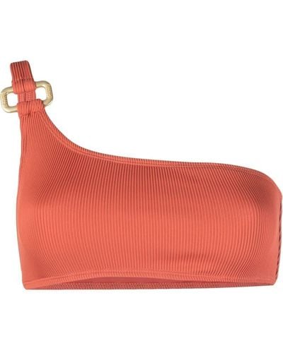 Wolford Ribbed One-shoulder Bikini Top - Orange