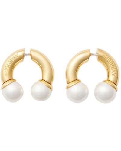 Ambush Barbell Faux Pearl-embellished Earrings - Metallic