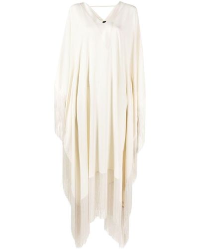 ‎Taller Marmo Asymmetric Fringe-detail Dress - White
