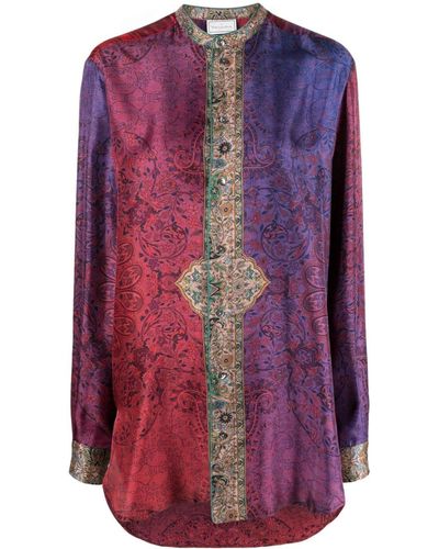 Pierre-Louis Mascia patterned-jacquard Silk Shirt - Farfetch