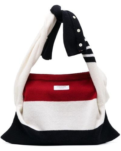 Thom Browne Jersey Stitch Sweater Tote Bag - Red