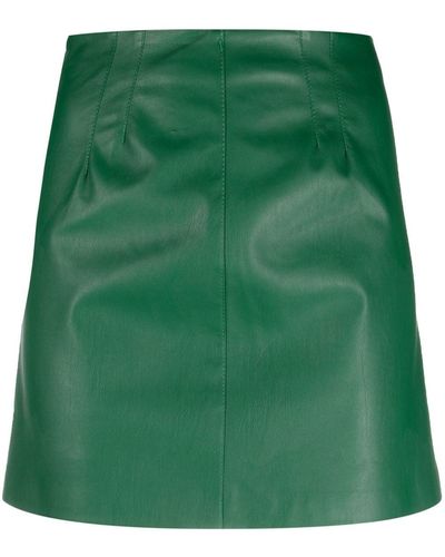 Blanca Vita Faux Leather Miniskirt - Green