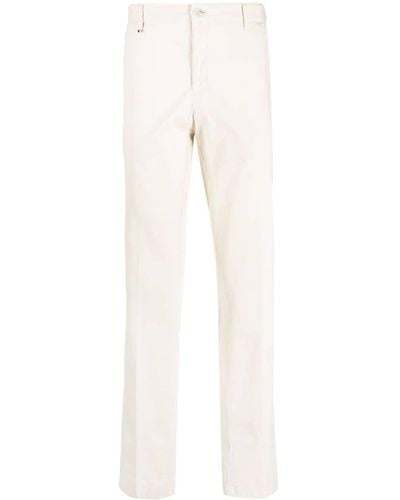 BOSS Tapered-leg Stretch-cotton Pants - White