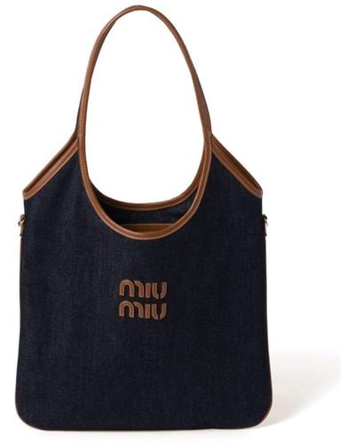 Miu Miu Ivy Denim Tote Bag - Blue