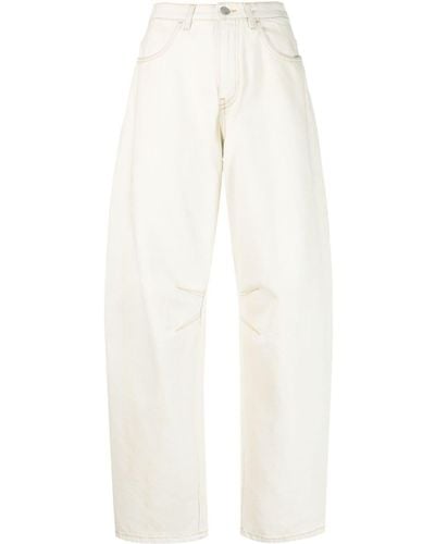Palm Angels Tapered-Jeans mit hohem Bund - Weiß