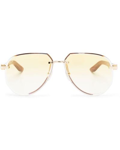 Cartier C Decor Pilot-frame Sunglasses - Natural