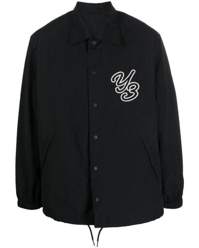 Y-3 Logo-embroidered Shirt Jacket - Black