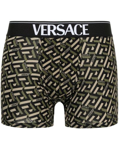 Versace Boxershorts mit Greca Signature-Print - Grün