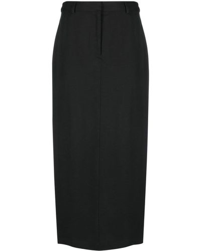 Reformation Gia High-waisted Midi Skirt - Black