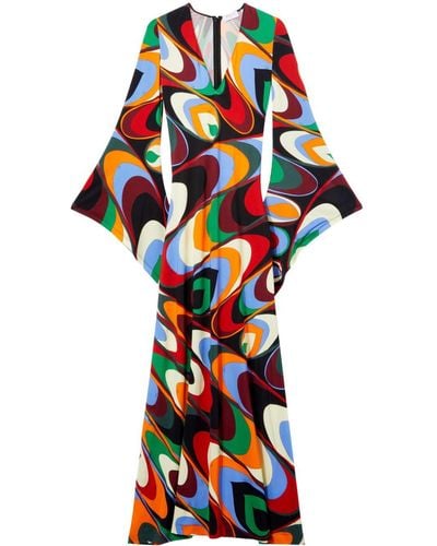 Emilio Pucci Jersey Maxi-jurk Met Print - Rood