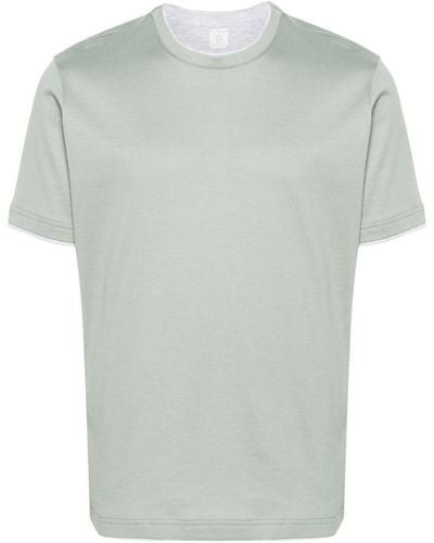 Eleventy T-shirt en coton à design superposé - Vert