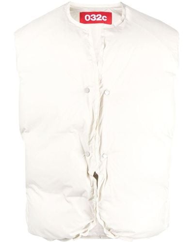 032c Puffer Button-up Gilet - White