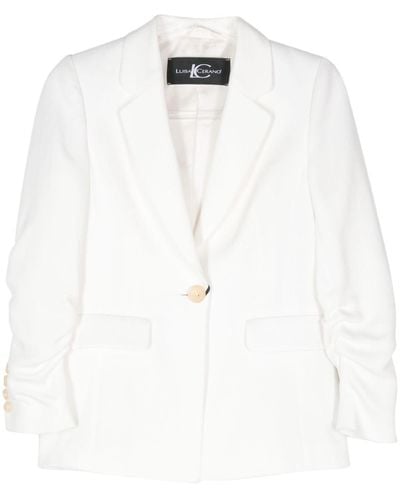 Luisa Cerano Ruched-detail blazer - Blanc