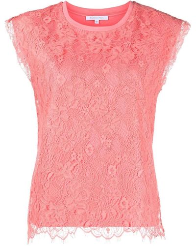 Patrizia Pepe T-shirt in pizzo a fiori - Rosa