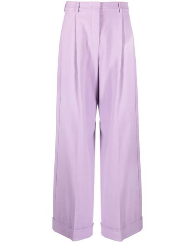 Sportmax High-waisted Wide-leg Trousers - Purple