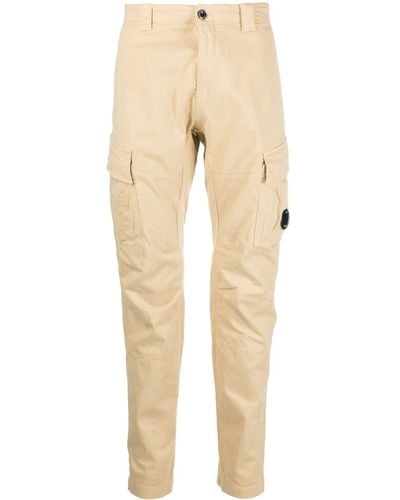 C.P. Company Lens-detail Cargo Tapered Pants - Natural