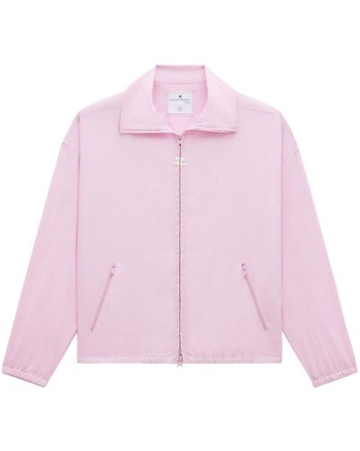Courreges Logo-print Zipped Lightweight Jacket - Pink
