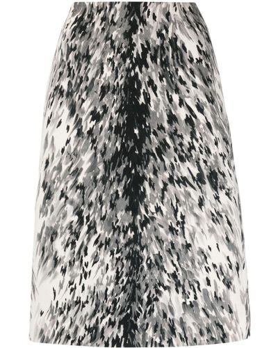 Totême Toteme Side-split Fur-print Skirt - Gray