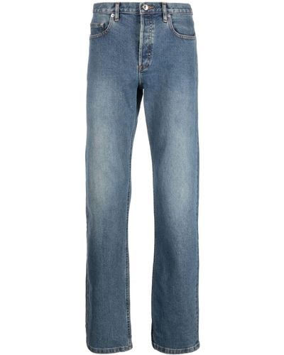 A.P.C. Washed effect straight leg jeans - Blau