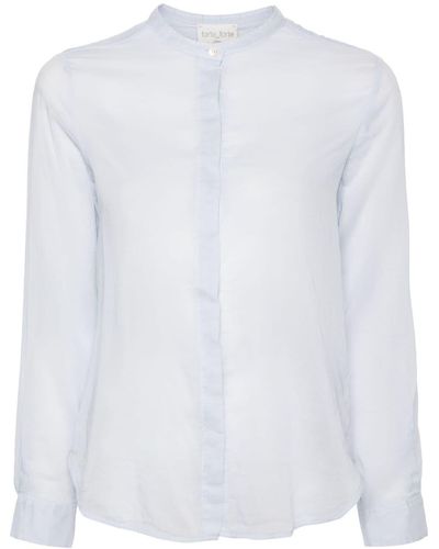 Forte Forte Semi-sheer Band-collar Shirt - White