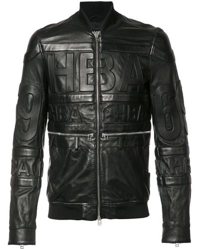 Hood By Air Leather Bomber Jacket - Black