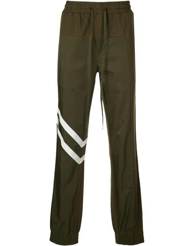 God's Masterful Children Geometric Panelled Track Trousers - Green