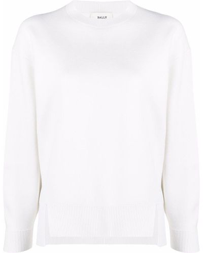 Bally Front-slit Detail Sweater - White