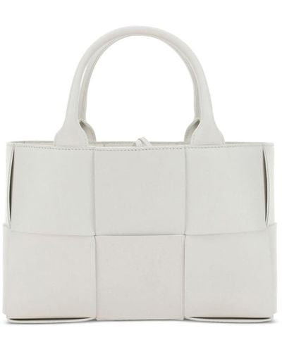 Bottega Veneta Mini Arco Leather Tote Bag - White