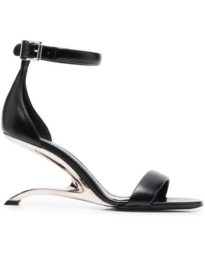 Alexander McQueen Sculpted-heel Leather Sandals - Black