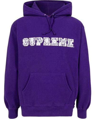 Supreme Lace Logo Hoodie - Purple