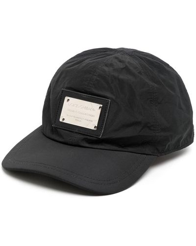 Dolce & Gabbana Cappello da baseball con placca logo - Nero