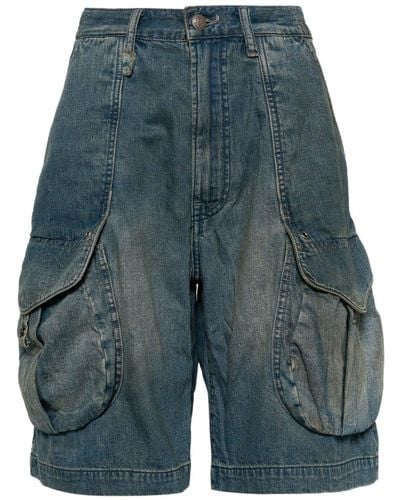R13 Jeans-Shorts mit Taschen - Blau