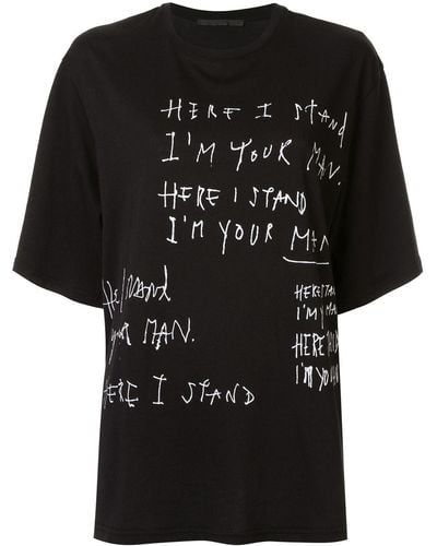 Haider Ackermann T-shirt oversize à détail de slogan - Noir