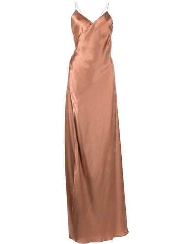 Michelle Mason V-neck Silk Dress - Multicolor