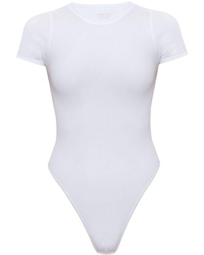 Alexander Wang Short-sleeve cotton bodysuit - Bianco