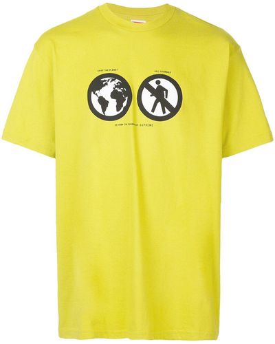 Supreme T-shirt Save The Planet - Giallo