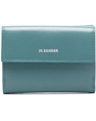Jil Sander Logo-stamp Leather Mini Wallet - Blue