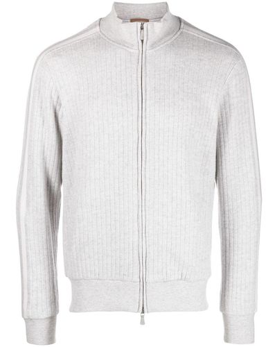 Eleventy Ribgebreide Sweater - Wit