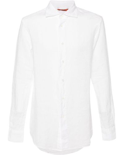 Barena Langärmeliges Hemd aus Leinen - Weiß
