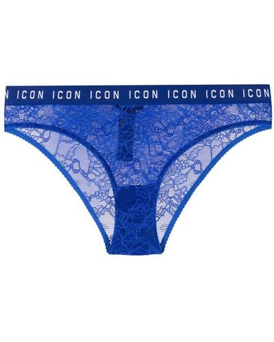 DSquared² Be Icon Lace Briefs - Blue