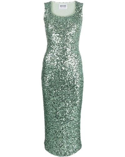 Moschino Jeans Cut-out Sequined Midi Dress - Green