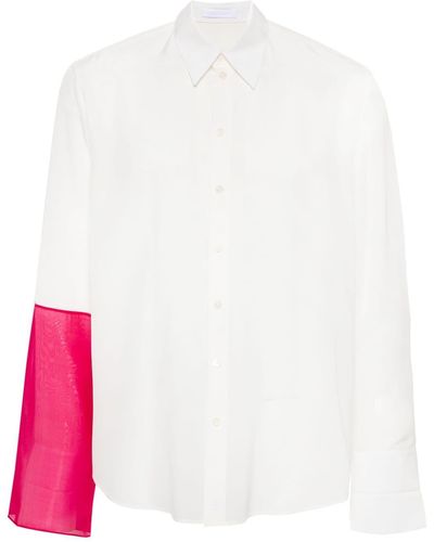 Helmut Lang Camisa con diseño de patchwork - Blanco