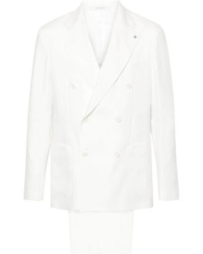 Tagliatore Doppelreihiger Anzug aus Leinen - Weiß