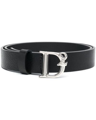 DSquared² Cinturón con hebilla del logo D2 Statement - Negro