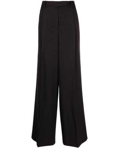 Versace Wide-leg Pleated Pants - Black